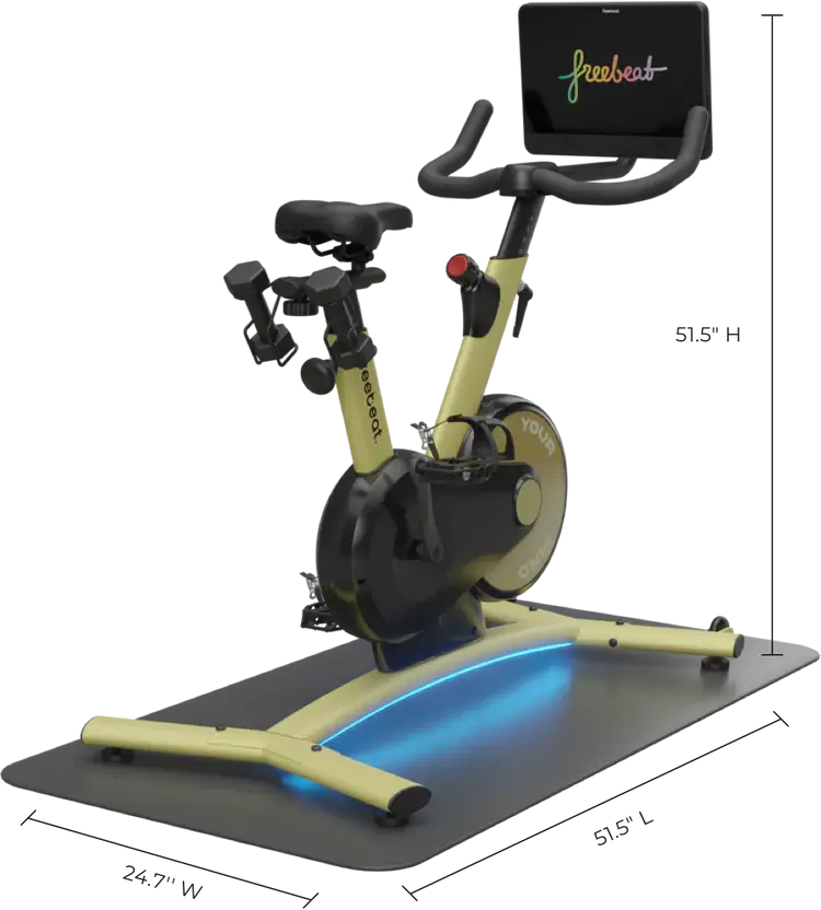 freebeat Boom Bike yellow exercise bike dimension