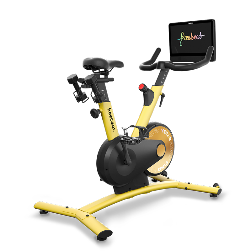 yellow exercise bike