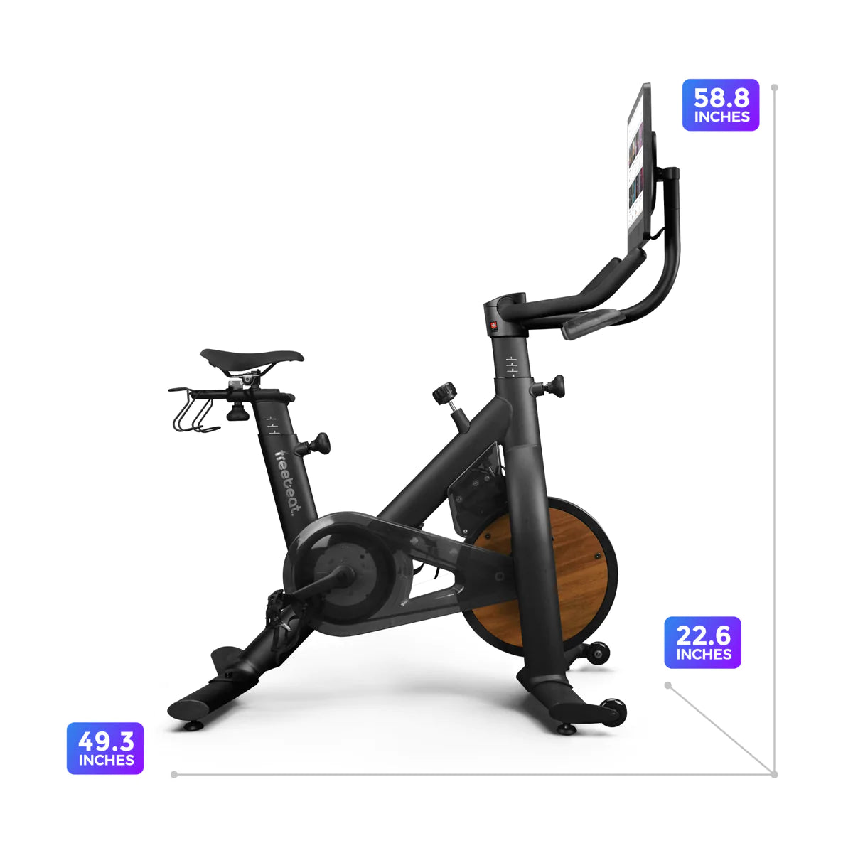 freebeat lit bike dimensions, black stationary bike dimensions