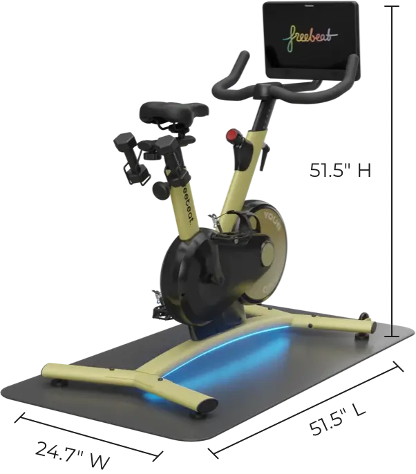 freebeat yellow exercise bike BOOM BIKE dimension