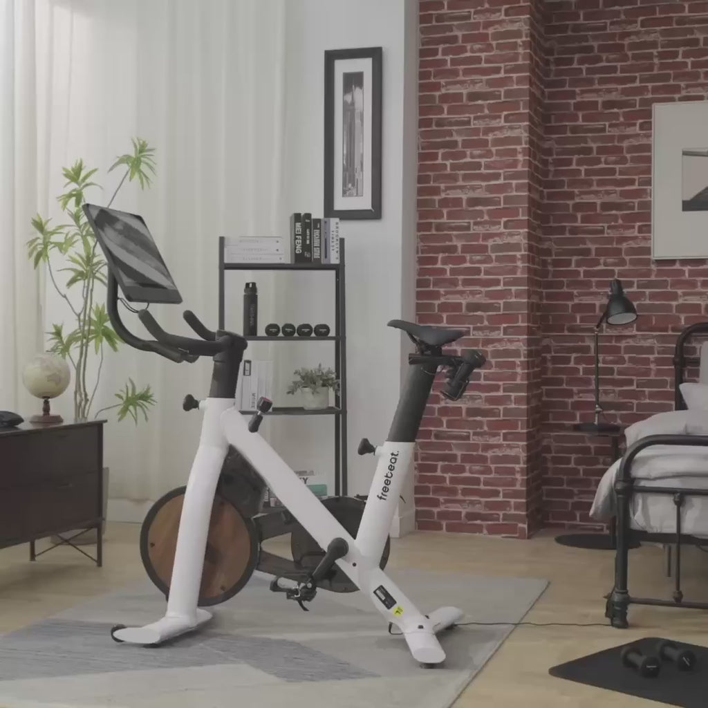 freebeat spin classes with freebeat lit bike white exercise bike
